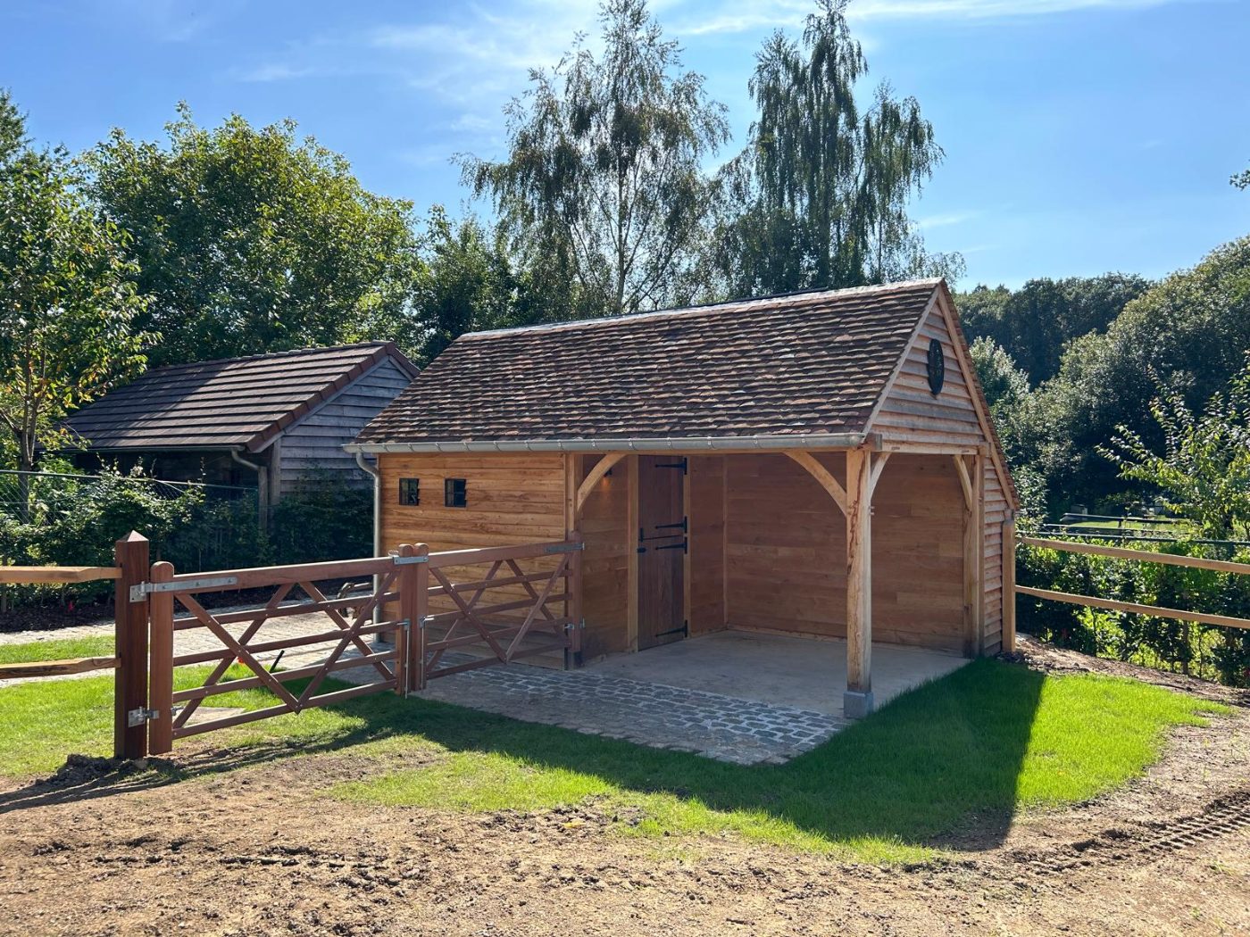 Field gates and shelter at a private estate