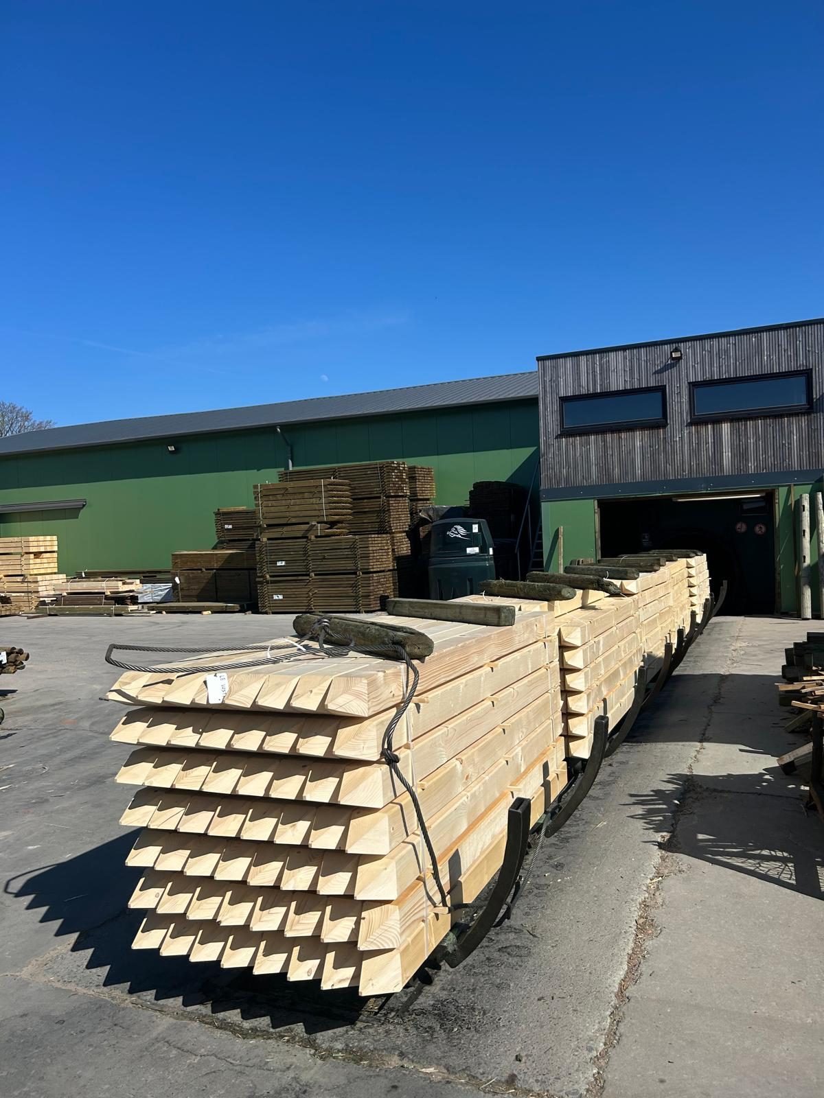Machined pine posts leaving the Primewood workshop