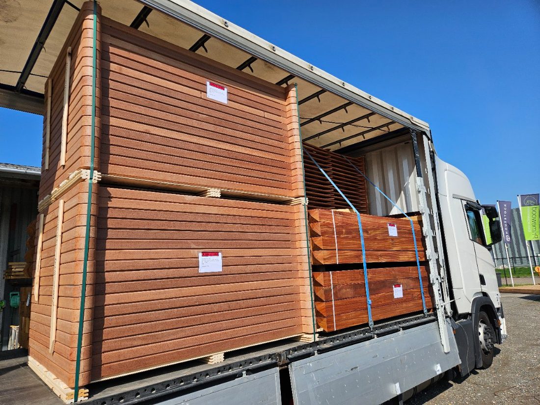 Moabi gate panels crated for delivery